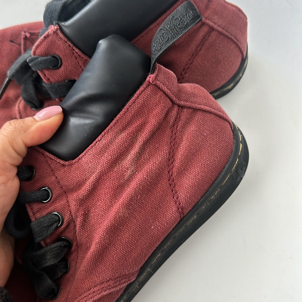 Dr. Martens Red Maelly Canvas Women's Ankle Cherry Euc Boots/Booties Size 7 - Picture 4 of 9